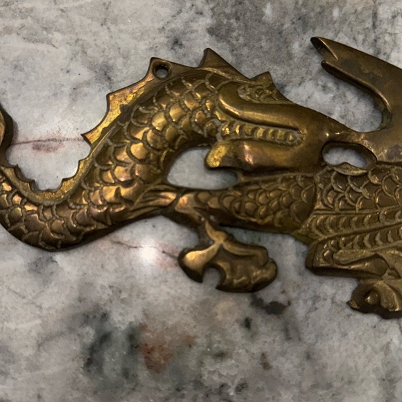Set Of 2 Vintage Brass Dragons - Picture 9 of 11